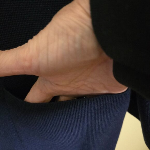 J. Crew Sophie Sweater Blazer Navy 100% Merino Wool Pockets Open Front Size S - Picture 7 of 9